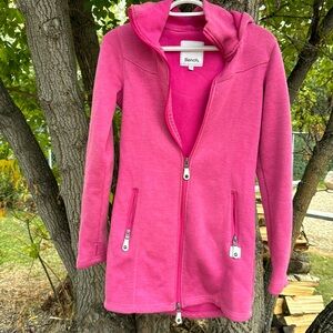 Xs bench pink hooded zip sweater